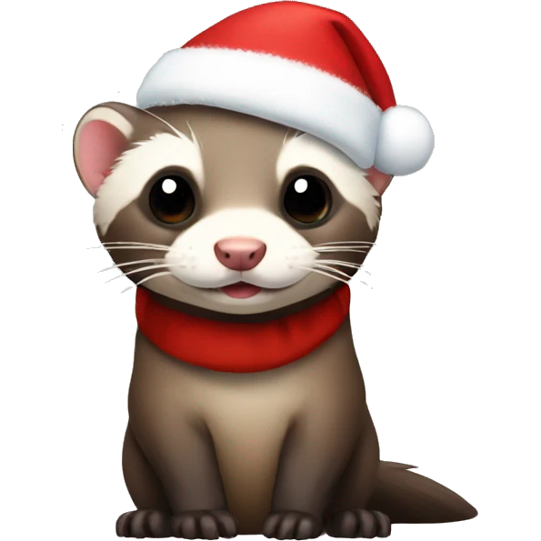 Ferret with Christmas hat on emoji