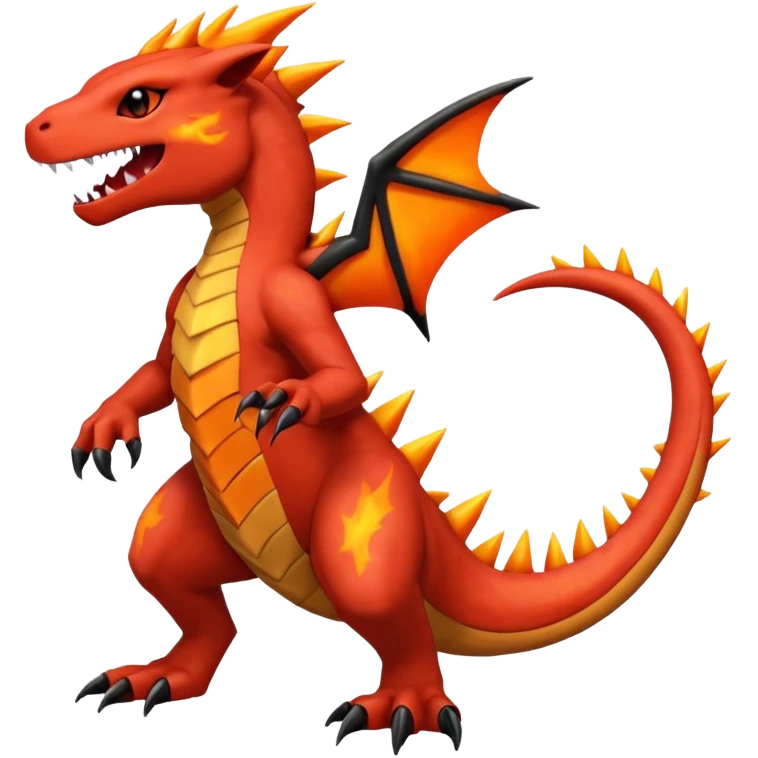Fiery sharp evil Charmeleon-Zeraora-Salandit-fusion emoji