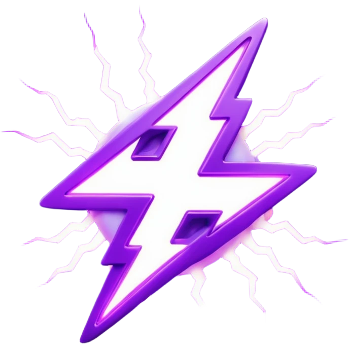 3D Purple Zap emoji
