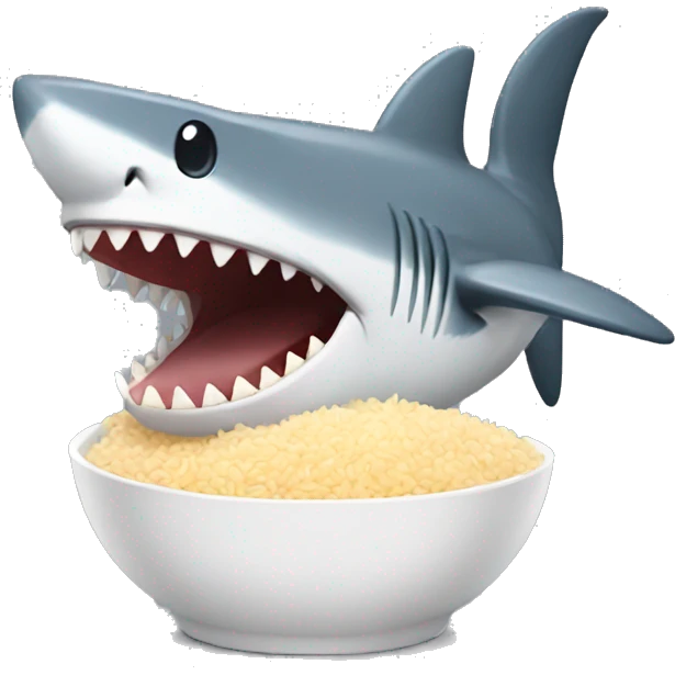 Shark eating rice  emoji