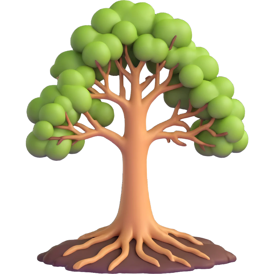 tree half dead half alive emoji