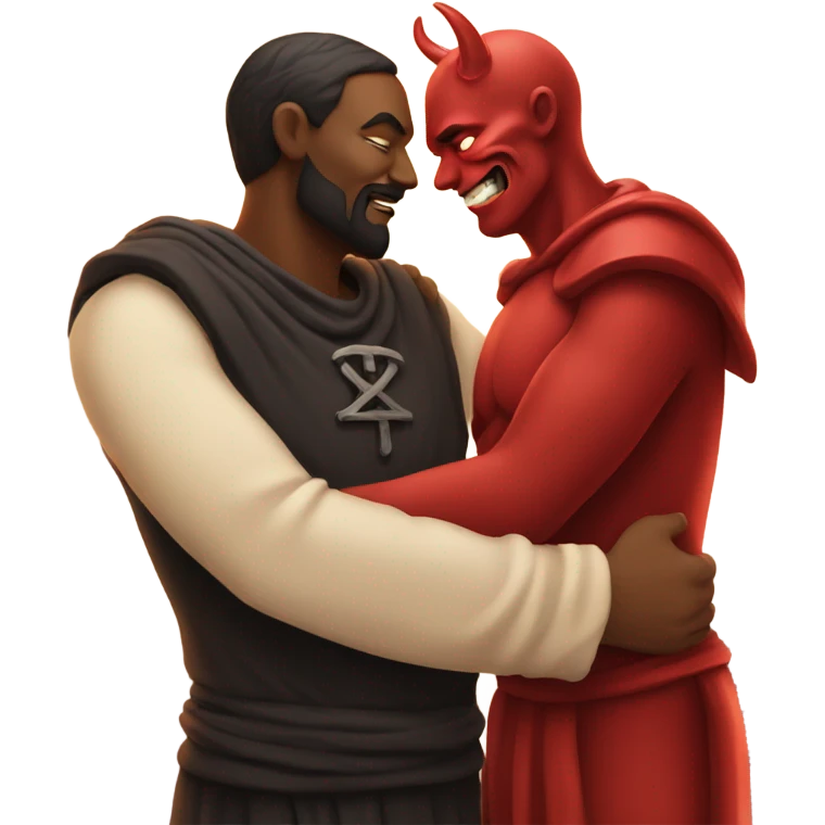 god cuddling with satan emoji
