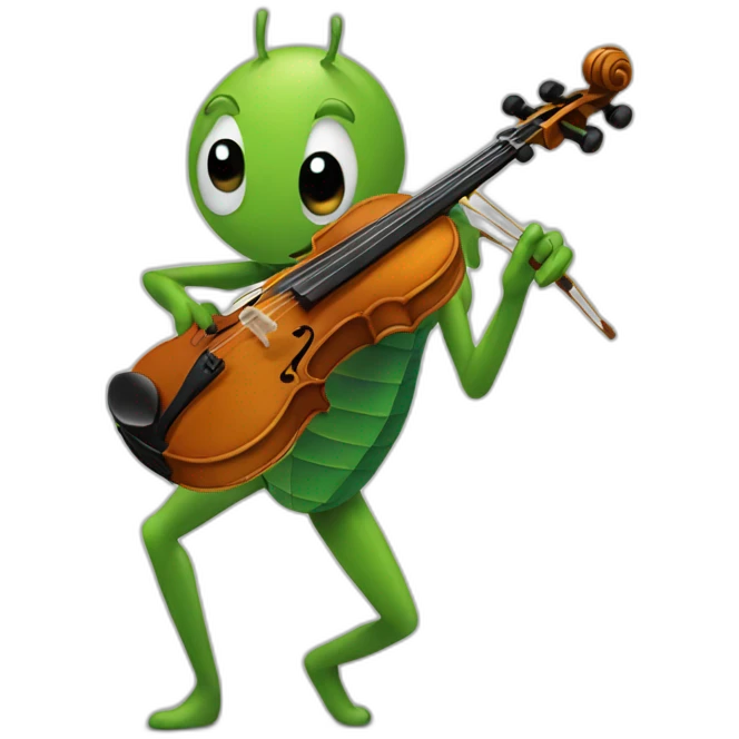 Cricket playing violin emoji