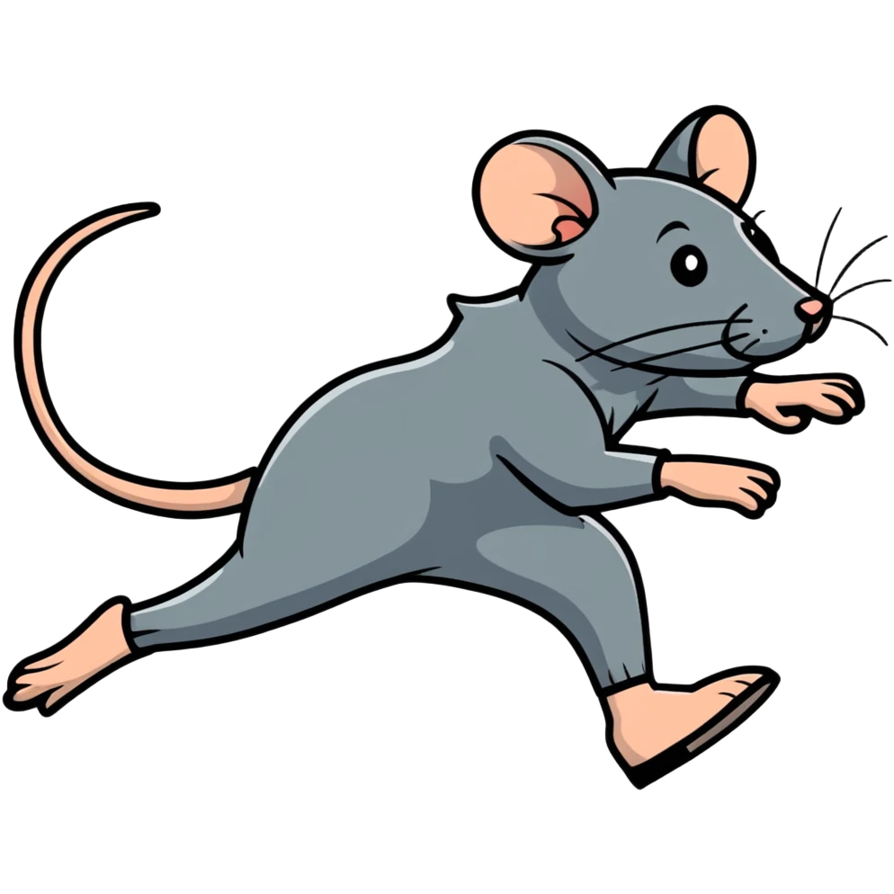 A rat chasing a man emoji