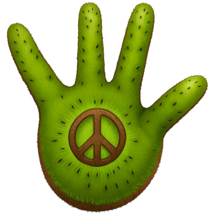Peace sign hand emoji but its kiwi skin emoji