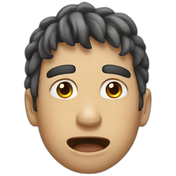 Crying moyai emoji