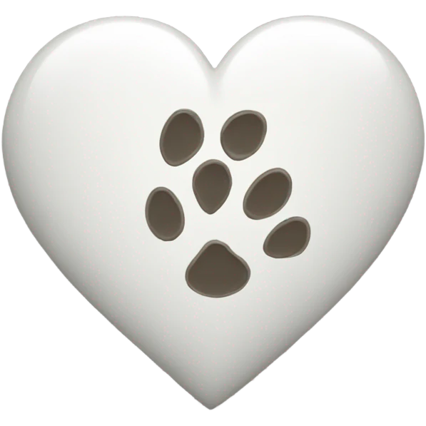 White heart with dog's paw emoji