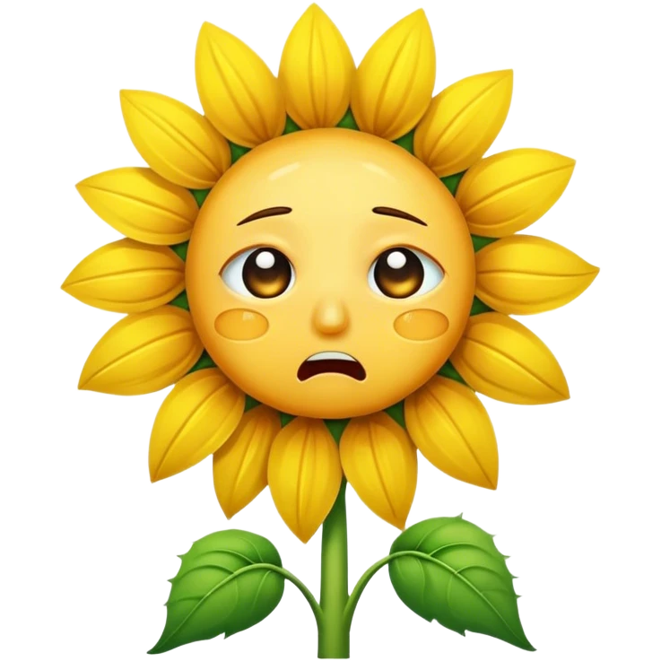 Crying sunflower emoji