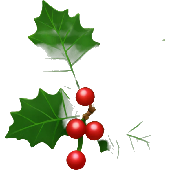Christmas holly emoji