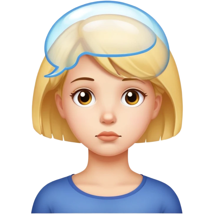 Girl with thinking bubble emoji