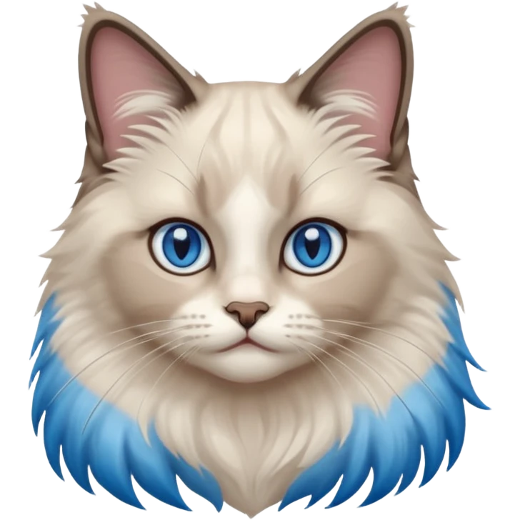 ragdoll, blue eyes, bi color emoji