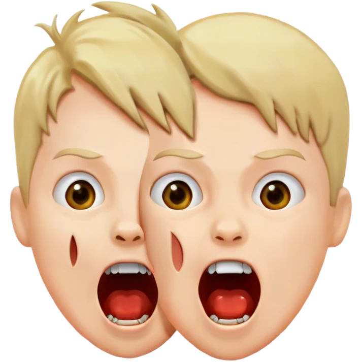 two children scream loudly emoji