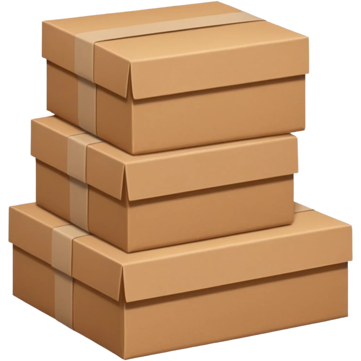 three brown paper boxes emoji