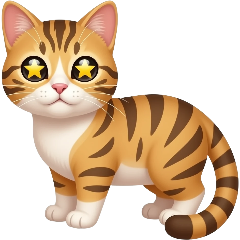 Gato con estrellas en los ojos emoji