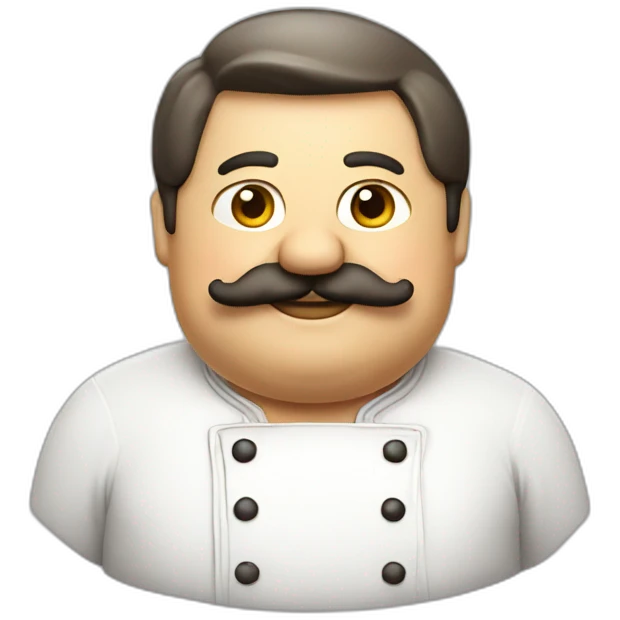 Fat, chef, moustache, Italian  emoji