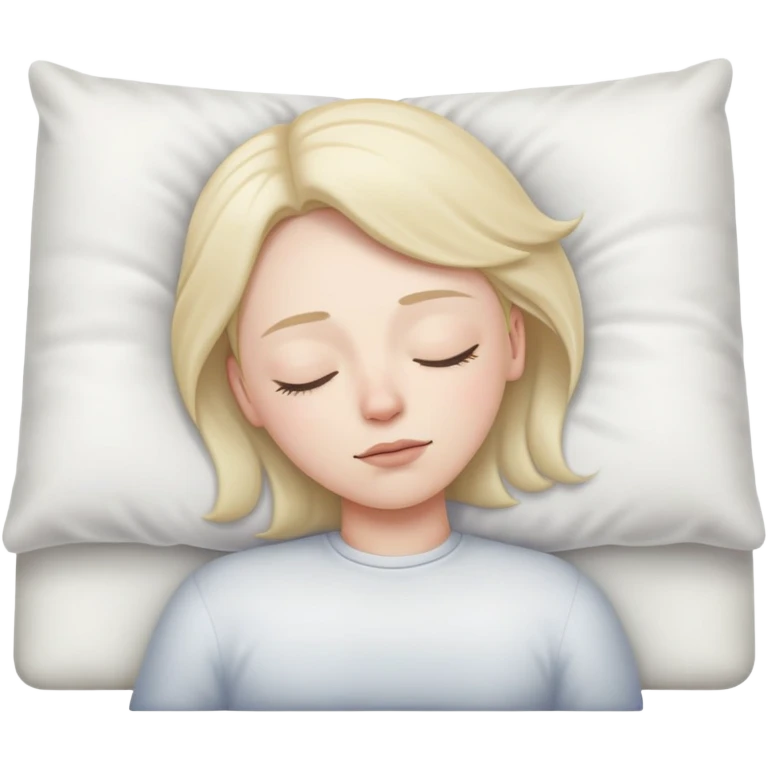asleep in bed on back, facing up at camera emoji