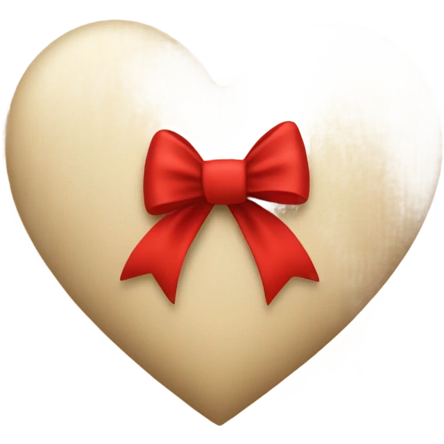 heart beige with red bow emoji