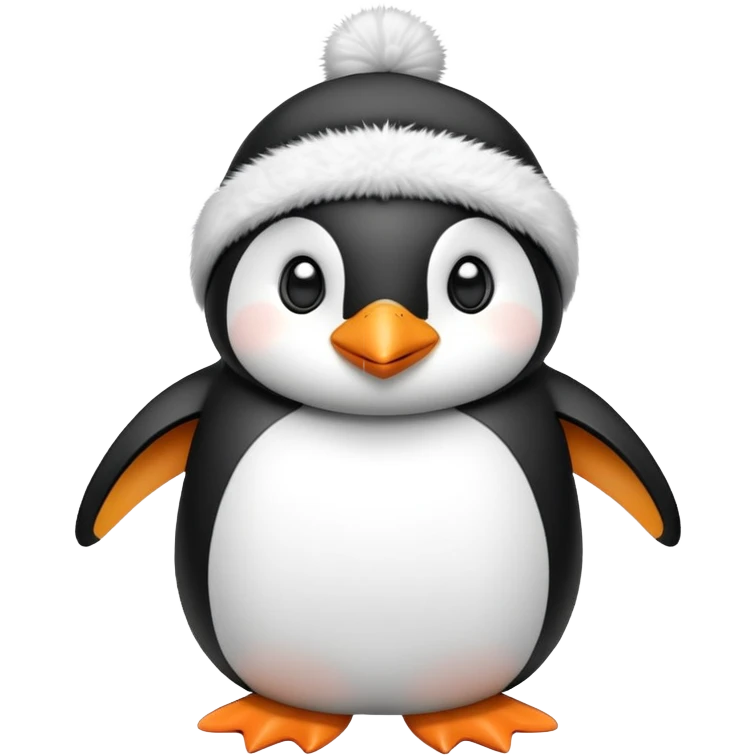Penguin wearing a beanie emoji