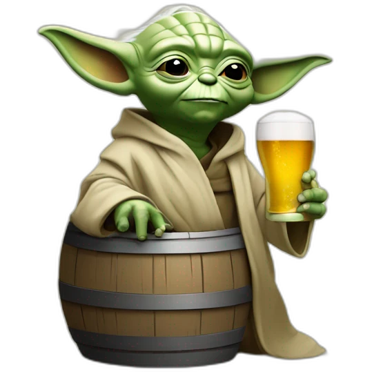 Yoda qui bois une bière emoji