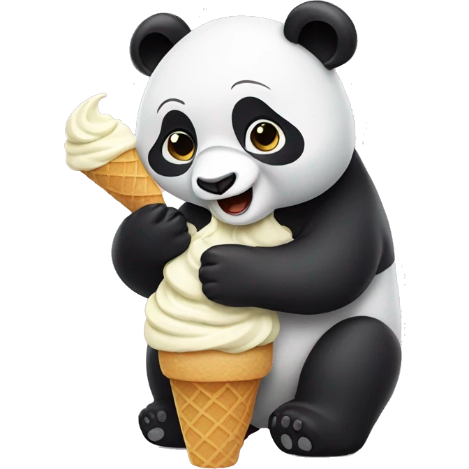 Panda eating ice cream emoji
