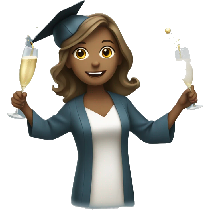 Female graduate popping champagne bottle  emoji