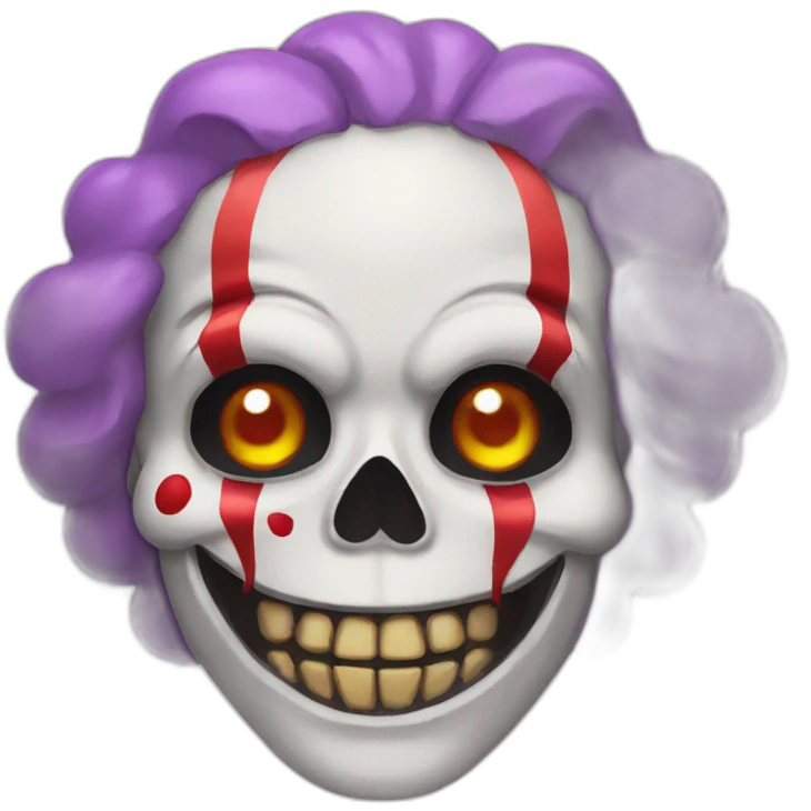 Skull with clown makeup emoji