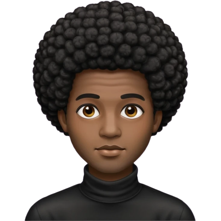beared and fade hair afro black man mankean face emoji
