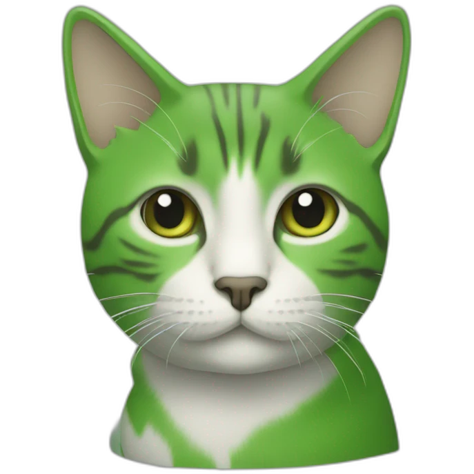 Un chat vert emoji