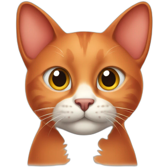 Red cat oriental with big ears and big nose emoji