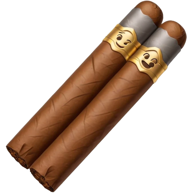 Emoji-style cigar icon, dark brown wrapper, subtle smoke, minimalistic, clean silhouette emoji