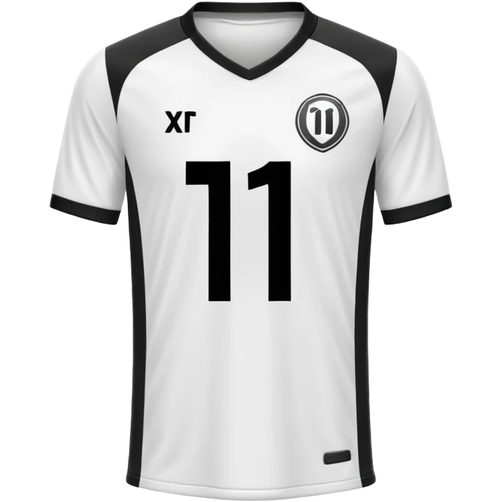 White and black soccer jersey with number 1 with and a logo on it emoji