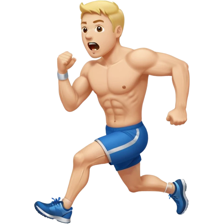 A man is running and shouting, calling for more people to follow him. emoji