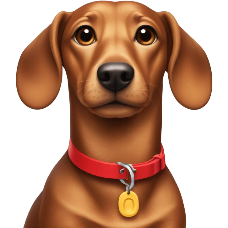 Wiener dog with red collar  emoji