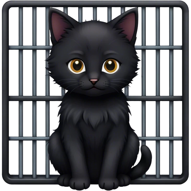 Black kitten in jail emoji