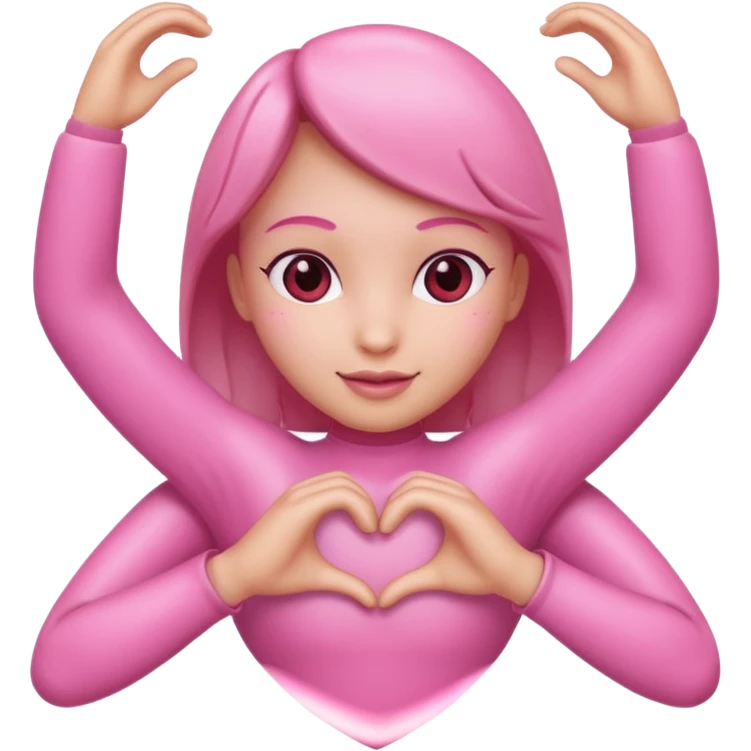 heart pink with hands and arms emoji