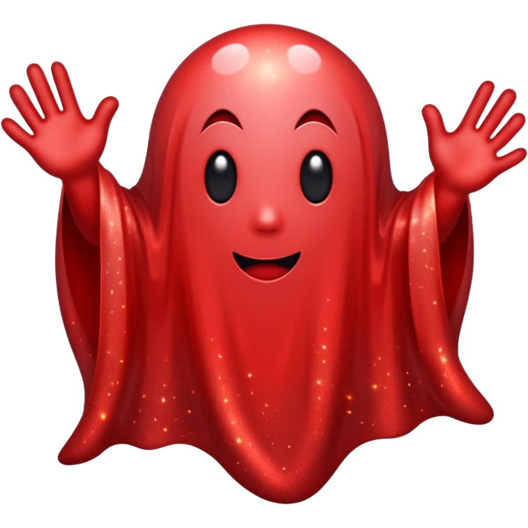 red glitter ghost style emoji