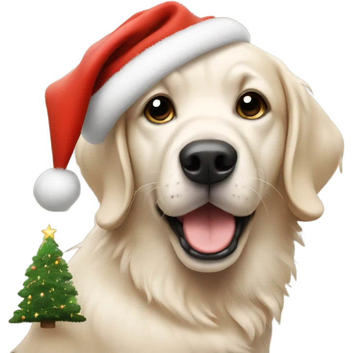 Dog with Christmas tree  emoji