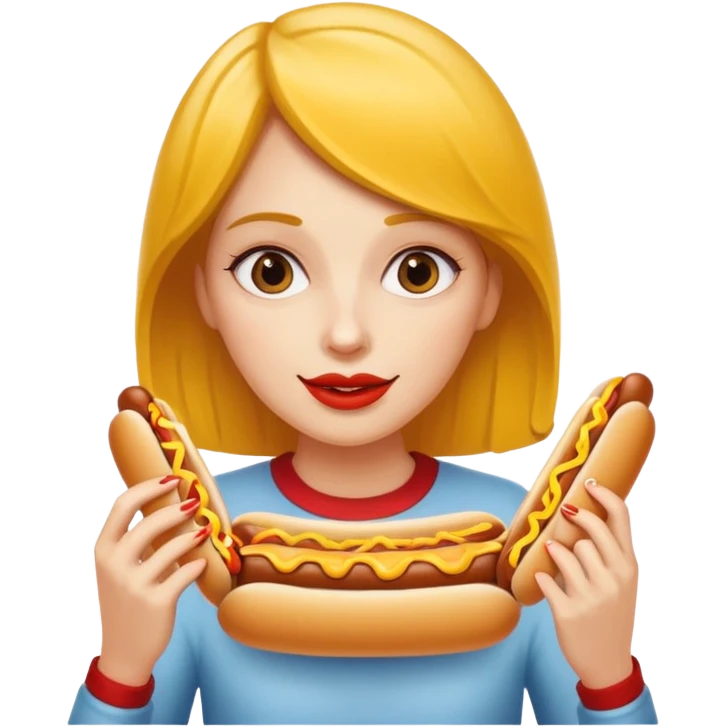 woman eating hot dog  emoji