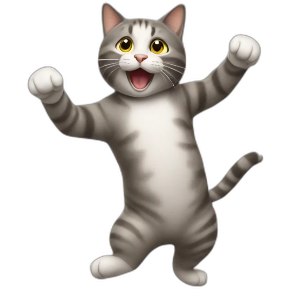 Un chat qui danse sur un autre chat emoji