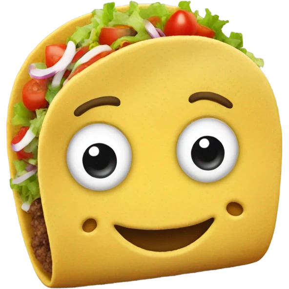 Taco with a happy face dotted eyes  emoji