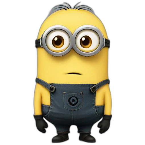 Minion with black cloth with three red stripes on his face emoji