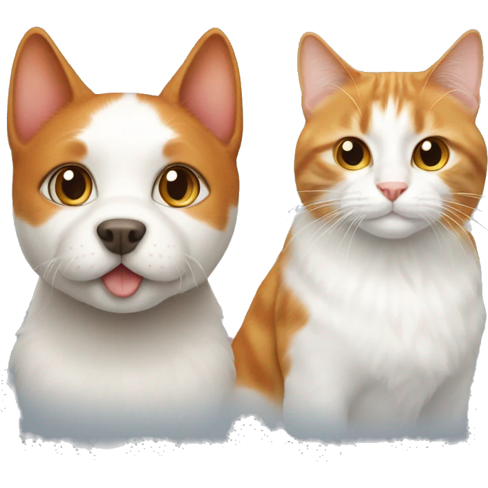 A ginger cat with a white  dog emoji