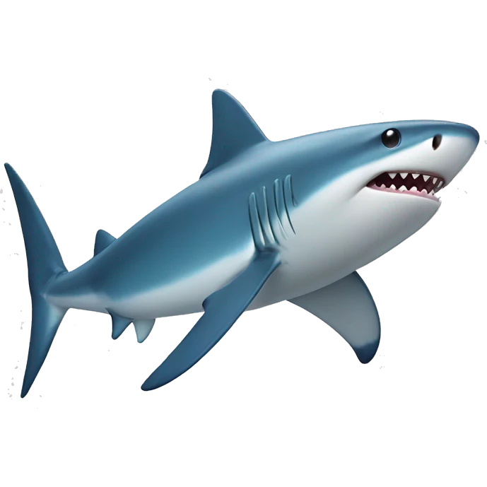 Smiling blue shark emoji