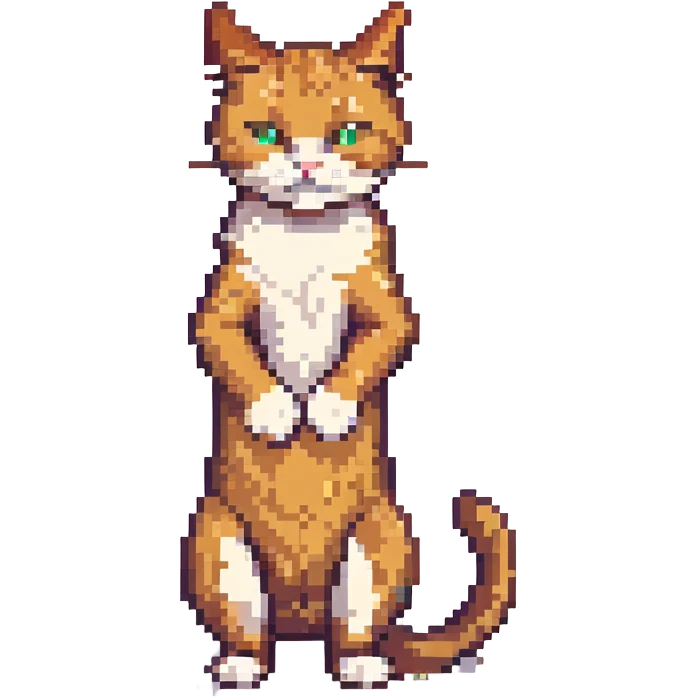 cat scratching its neck, pixel art style emoji