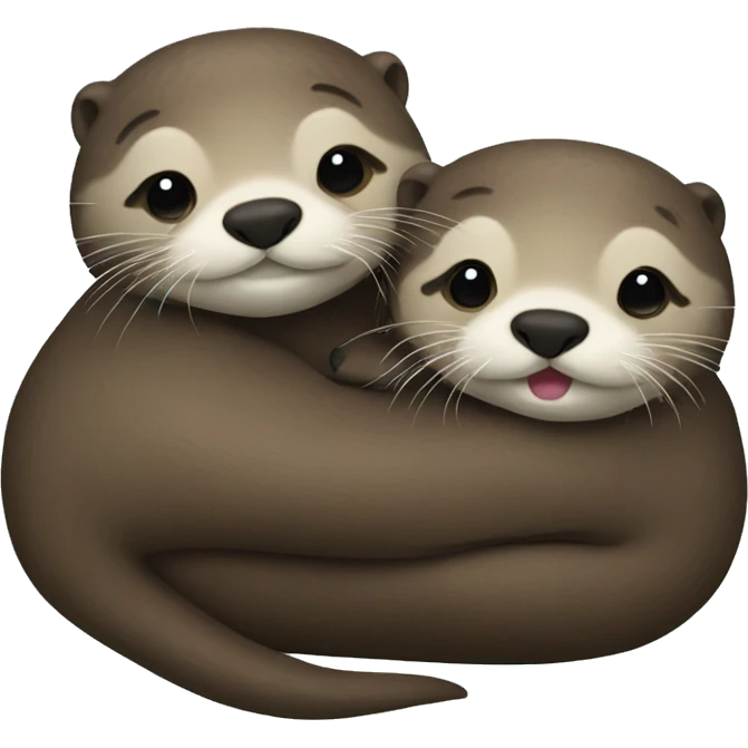 Two otter snuggling emoji