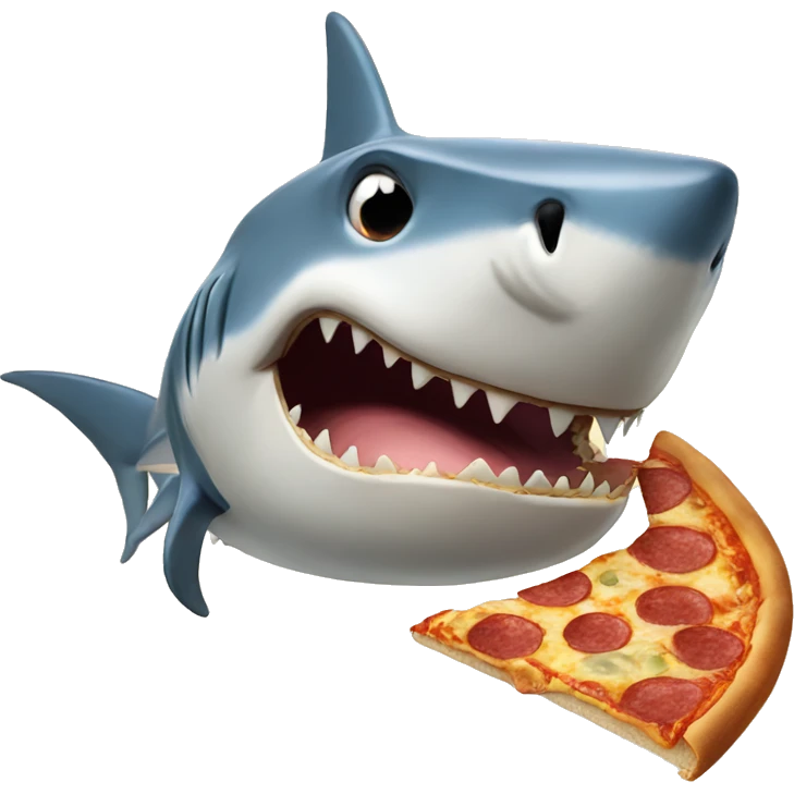 Shark eating pizza emoji