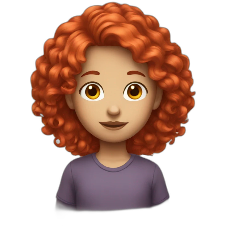 Red hair cutie emoji