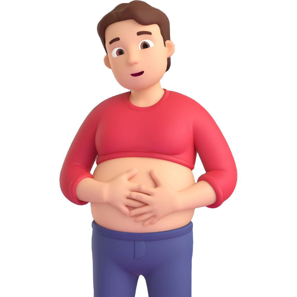 A person with stomach ache emoji