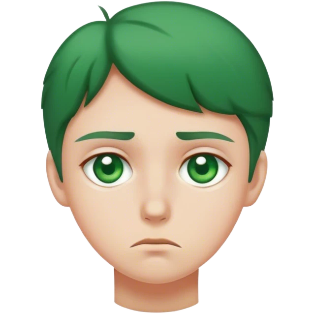 Green eyes looking sad emoji