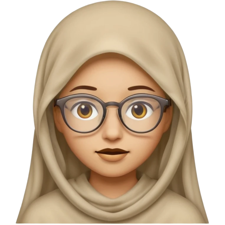 A veiled emoji wearing glasses emoji
